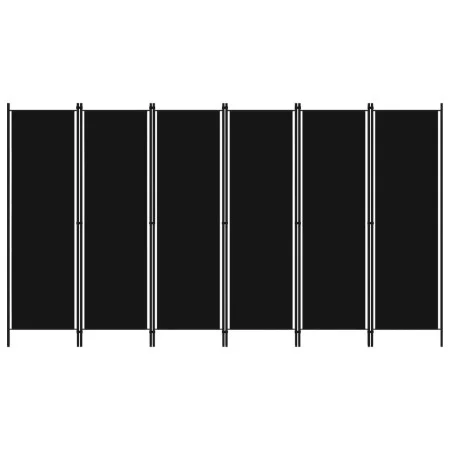 Biombo divisor de 6 paneles negro 300x180 cm de vidaXL, Divisores de ambientes - Ref: Foro24-320730, Precio: 60,78 €, Descuen...