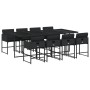 Set de comedor de jardín 9 pzas y cojines ratán sintético negro de , Conjuntos de jardín - Ref: Foro24-3278046, Precio: 521,3...