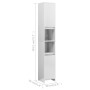 Armario baño madera contrachapada blanco brillo 30x30x183,5 cm de vidaXL, Muebles de baño - Ref: Foro24-802675, Precio: 97,82...