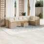 Set de sofás de jardín 11pzas con cojines ratán sintético beige en Conjuntos de jardín | Comprar online en Foru.es