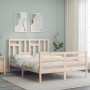Estructura de cama de matrimonio con cabecero madera maciza de vidaXL, Camas y somieres - Ref: Foro24-3194931, Precio: 118,41...
