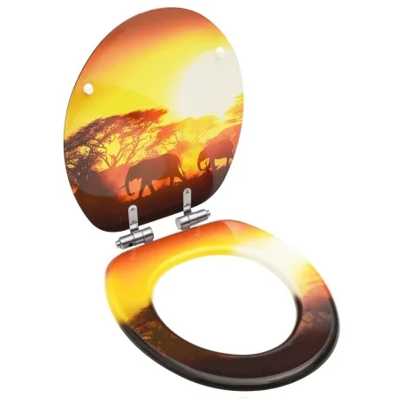 Soft-close MDF toilet seat cover with savannah design by vidaXL, Toilet and bidet seats - Ref: Foro24-146919, Price: 47,03 €,...