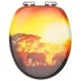 Soft-close MDF toilet seat cover with savannah design by vidaXL, Toilet and bidet seats - Ref: Foro24-146919, Price: 47,03 €,...