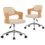 Sillas de comedor giratorias 2 uds madera curvada cuero crema de vidaXL, Sillas de comedor - Ref: Foro24-3054932, Precio: 280...