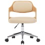 Sillas de comedor giratorias 2 uds madera curvada cuero crema de vidaXL, Sillas de comedor - Ref: Foro24-3054932, Precio: 280...