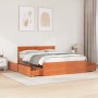 Estructura cama con cajones madera pino marrón cera 160x200 cm de , Camas y somieres - Ref: Foro24-3282344, Precio: 317,07 €,...