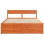 Estructura cama con cajones madera pino marrón cera 160x200 cm de , Camas y somieres - Ref: Foro24-3282344, Precio: 317,07 €,...