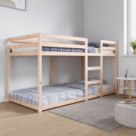 Litera de madera maciza de pino 90x200 cm de , Camas y somieres - Ref: Foro24-3206504, Precio: 161,52 €, Descuento: %