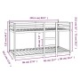Litera de madera maciza de pino 90x200 cm de , Camas y somieres - Ref: Foro24-3206504, Precio: 161,52 €, Descuento: %