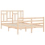 Estructura de cama de matrimonio con cabecero madera maciza de vidaXL, Camas y somieres - Ref: Foro24-3194931, Precio: 118,41...