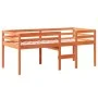Cama alta con techo madera maciza de pino marrón cera 90x200 cm de , Camas y somieres - Ref: Foro24-3282054, Precio: 220,35 €...