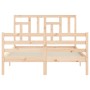 Estructura de cama de matrimonio con cabecero madera maciza de vidaXL, Camas y somieres - Ref: Foro24-3194931, Precio: 118,41...
