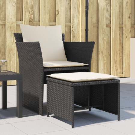 Sillón de jardín con reposapiés ratán sintético negro de , Conjuntos de jardín - Ref: Foro24-368616, Precio: 117,77 €, Descue...