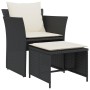 Sillón de jardín con reposapiés ratán sintético negro de , Conjuntos de jardín - Ref: Foro24-368616, Precio: 117,77 €, Descue...