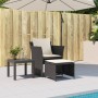 Sillón de jardín con reposapiés ratán sintético negro de , Conjuntos de jardín - Ref: Foro24-368616, Precio: 117,77 €, Descue...