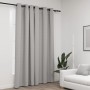 Cortina opaca con ojales look de lino gris 290x245 cm de vidaXL, Cortinas y visillos - Ref: Foro24-321171, Precio: 43,51 €, D...