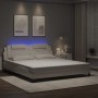 Estructura cama con luces LED cuero sintético blanco 180x200 cm de , Camas y somieres - Ref: Foro24-3214037, Precio: 263,77 €...