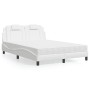 Cama con colchón cuero sintético blanco 140x190 cm de , Camas y somieres - Ref: Foro24-3208790, Precio: 420,93 €, Descuento: %
