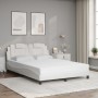 Cama con colchón cuero sintético blanco 140x190 cm de , Camas y somieres - Ref: Foro24-3208790, Precio: 420,93 €, Descuento: %