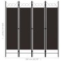 Biombo divisor de 4 paneles marrón 160x180 cm de vidaXL, Divisores de ambientes - Ref: Foro24-320703, Precio: 37,27 €, Descue...