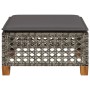 Taburete de jardín y cojín ratán sintético gris 63,5x56x32 cm de , Otomanas de exterior - Ref: Foro24-365933, Precio: 73,16 €...