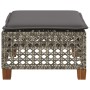 Taburete de jardín y cojín ratán sintético gris 63,5x56x32 cm de , Otomanas de exterior - Ref: Foro24-365933, Precio: 73,16 €...
