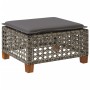 Taburete de jardín y cojín ratán sintético gris 63,5x56x32 cm de , Otomanas de exterior - Ref: Foro24-365933, Precio: 73,16 €...