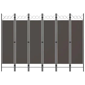 Biombo divisor de 6 paneles gris antracita 240x180 cm de vidaXL, Divisores de ambientes - Ref: Foro24-320713, Precio: 52,03 €...