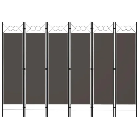 Biombo divisor de 6 paneles gris antracita 240x180 cm de vidaXL, Divisores de ambientes - Ref: Foro24-320713, Precio: 52,03 €...