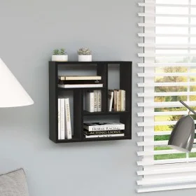 Black plywood wall shelf 45.1x16x45.1 cm by vidaXL, Shelves and shelves - Ref: Foro24-802949, Price: 26,89 €, Discount: %