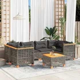Set de sofás de jardín 7 pzas con cojines ratán sintético gris de , Conjuntos de jardín - Ref: Foro24-3261747, Precio: 589,49...