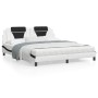 Estructura de cama con cabecero cuero sintético blanco y negro de , Camas y somieres - Ref: Foro24-3208116, Precio: 256,21 €,...