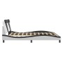 Estructura de cama con cabecero cuero sintético blanco y negro de , Camas y somieres - Ref: Foro24-3208116, Precio: 256,21 €,...