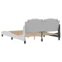 Estructura de cama con luces LED cuero PE blanco 160x200 cm de , Camas y somieres - Ref: Foro24-3214030, Precio: 215,21 €, De...