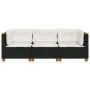 3-seater garden sofa with black synthetic rattan cushions by , Outdoor sofas - Ref: Foro24-365917, Price: 251,99 €, Discount: %
