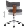 Silla de oficina giratoria de madera curvada y tela gris de vidaXL, Sillas de oficina - Ref: Foro24-3054840, Precio: 152,02 €...
