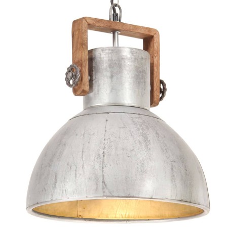 Lámpara colgante industrial 25 W plateada redonda 40 cm E27 de vidaXL, Lámparas - Ref: Foro24-320529, Precio: 93,06 €, Descue...