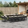 Set comedor de jardín con cojines 15 pzas ratán sintético negro de , Conjuntos de jardín - Ref: Foro24-3278177, Precio: 830,9...