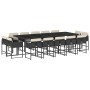 Set comedor de jardín con cojines 15 pzas ratán sintético negro de , Conjuntos de jardín - Ref: Foro24-3278177, Precio: 830,9...