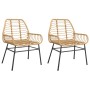 Sillones de jardín 2 unidades ratán sintético marrón de , Sillas de jardín - Ref: Foro24-369092, Precio: 121,36 €, Descuento: %