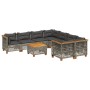 Set de muebles de jardín 9 pzas y cojines ratán sintético gris de , Conjuntos de jardín - Ref: Foro24-3261777, Precio: 736,25...