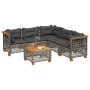Set de muebles de jardín 6 pzas y cojines ratán sintético gris de , Conjuntos de jardín - Ref: Foro24-3261831, Precio: 497,25...