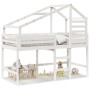 Cama alta escalera y techo madera maciza pino blanca 80x200 cm de , Camas y somieres - Ref: Foro24-3281987, Precio: 244,71 €,...