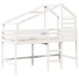 Cama alta escalera y techo madera maciza pino blanca 80x200 cm de , Camas y somieres - Ref: Foro24-3281987, Precio: 244,71 €,...