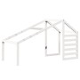 Cama alta escalera y techo madera maciza pino blanca 80x200 cm de , Camas y somieres - Ref: Foro24-3281987, Precio: 244,71 €,...