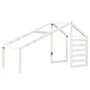 Cama alta escalera y techo madera maciza pino blanca 80x200 cm de , Camas y somieres - Ref: Foro24-3281987, Precio: 241,49 €,...