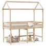 Cama alta con escalera y techo madera maciza de pino 90x200 cm de , Camas y somieres - Ref: Foro24-3282144, Precio: 255,67 €,...