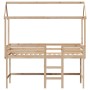 Cama alta con escalera y techo madera maciza de pino 90x200 cm de , Camas y somieres - Ref: Foro24-3282144, Precio: 255,67 €,...