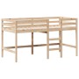 Cama alta con escalera y techo madera maciza de pino 90x200 cm de , Camas y somieres - Ref: Foro24-3282144, Precio: 255,67 €,...