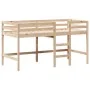 Cama alta con escalera y techo madera maciza de pino 90x200 cm de , Camas y somieres - Ref: Foro24-3282144, Precio: 246,78 €,...